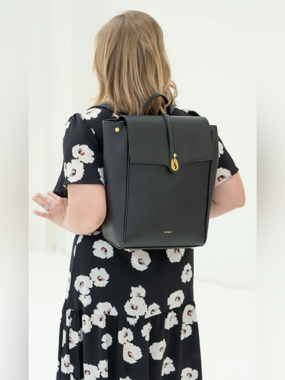 NWT - Pixie Mood - Pebbled Vegan Leather LOCK Backpack / Purse.